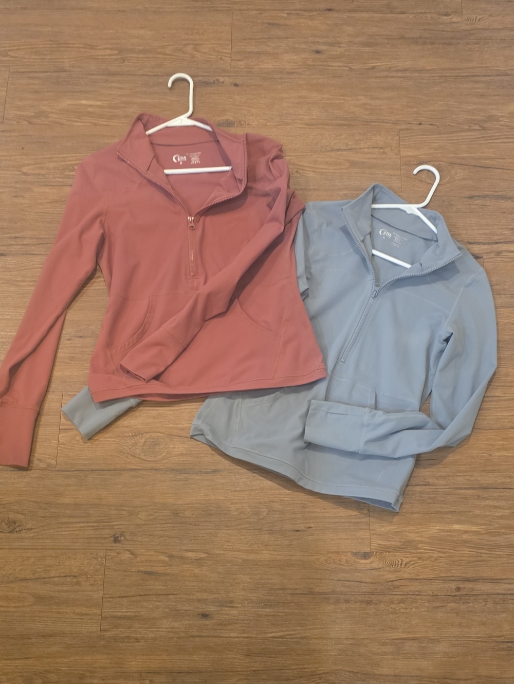 Zyia Active Womens Half-Zip Pullover - Rosewood & Light Blue Grey ~ M